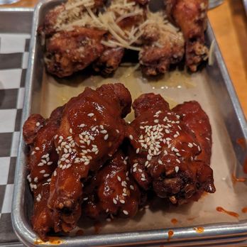Foghorn Taproom - The Korean wings were the best. In back are the Garlic parm. - Chicken Wings Near Me - San Francisco, California Foghorn Taproom - The Korean wings were the best. In back are the Garlic parm. - Chicken Wings Near Me - San Francisco, California