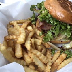 Esteban's Tacos, Burgers & Brews - The Fredericks (named after a LOHS teacher). Has grilled onions and a slice of ham.
