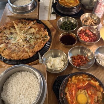 Ondam - Seafood Pancake and Mushroom Soft Tofu - Korean Near Me - Santa Clara, California Ondam - Seafood Pancake and Mushroom Soft Tofu - Korean Near Me - Santa Clara, California