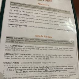 Menu and location Menu and location