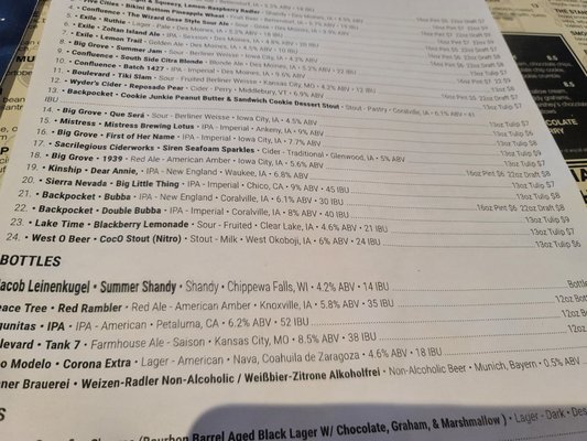 Menu photo 5 Central Standard Waukee, IA