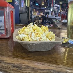 The Lockeroom - Free self serve popcorn.  Who needs fries ?