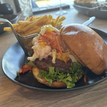 Fleur Cuisine - Lobster overboard burger. - Caribbean Near Me - Rockport, Massachusetts Fleur Cuisine - Lobster overboard burger. - Caribbean Near Me - Rockport, Massachusetts