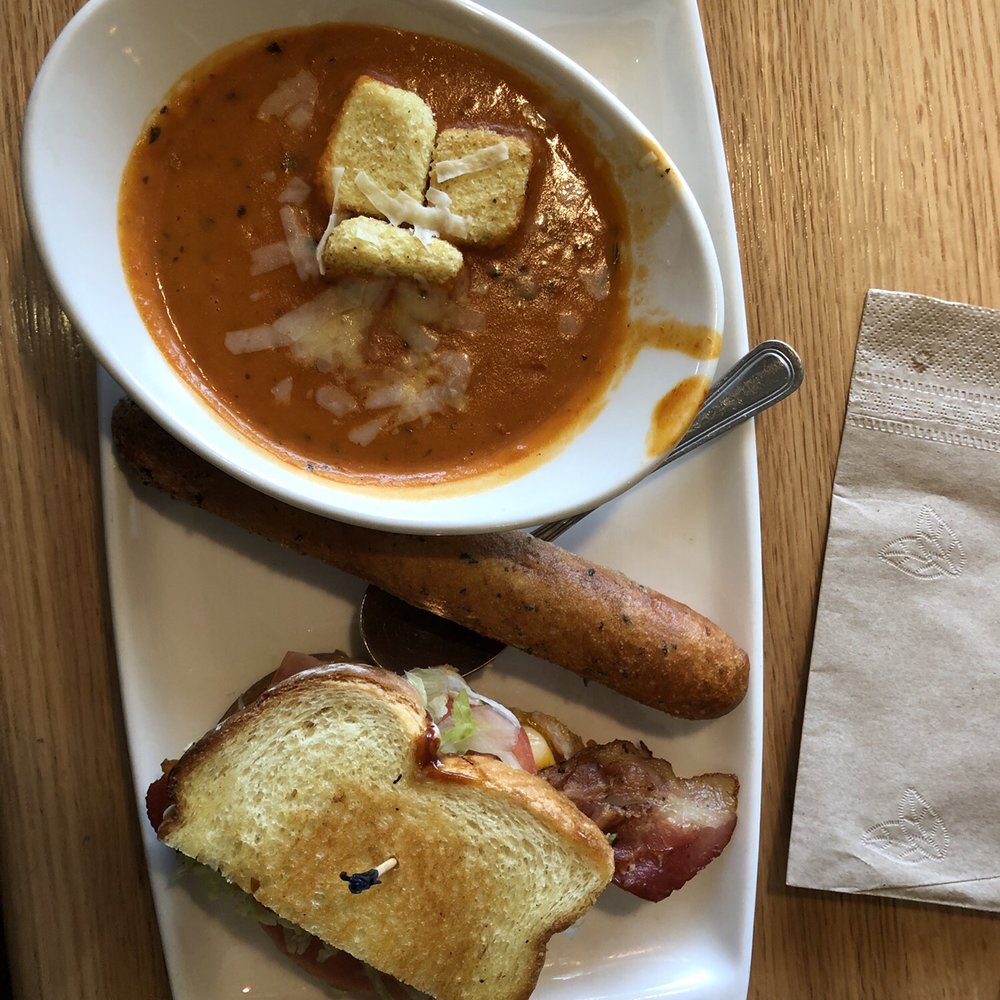 Applebee's Grill + Bar - Creamy tomato basil soup with half of a smokehouse club - American Near Me - Gaylord, Michigan