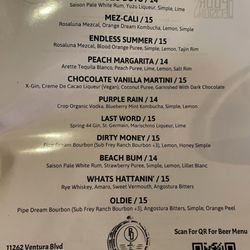 Brews Brothers Studio City - Cocktail menu