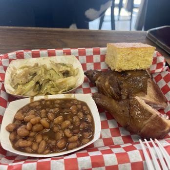 Uncle Tony's Backyard Bbq - Two piece, chicken beans, sautéed cabbage, cornbread - Barbeque Near Me - Orlando, Florida