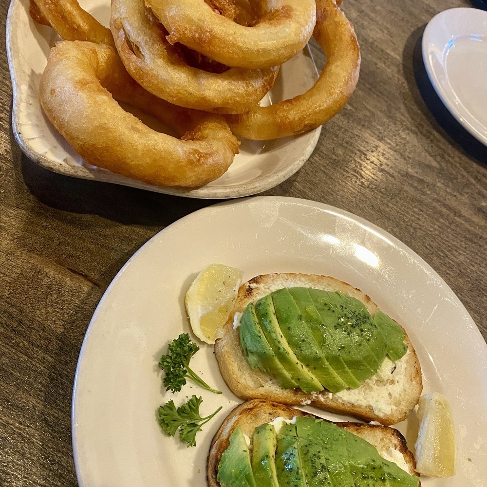 Red Rock Brewery - Onion Rings and Avocado Toast Bites. - American Near Me - Park City, Utah Red Rock Brewery - Onion Rings and Avocado Toast Bites. - American Near Me - Park City, Utah