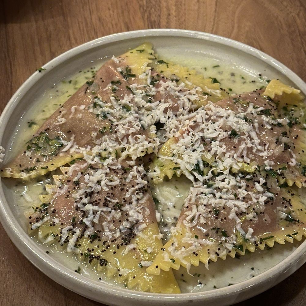 Bar 56 - Triangoli pasta with Goat Cheese, Beet, Lemon, Poppy Seed - New American Near Me - Brooklyn, New York