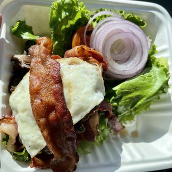 Crazee Burger - Chubby burger - pastrami, Patty, (no cheese) egg, bacon, mushroom, no sauce, no bun. - Burgers Near Me - San Diego, California Crazee Burger - Chubby burger - pastrami, Patty, (no cheese) egg, bacon, mushroom, no sauce, no bun. - Burgers Near Me - San Diego, California