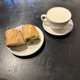 Pesto sandwich & chai latte Pesto sandwich & chai latte