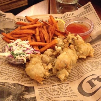 Pacific Catch - My hus's fried oyster plate.  I prefer Japanese bread crumb fries. - Seafood Near Me - San Mateo, California