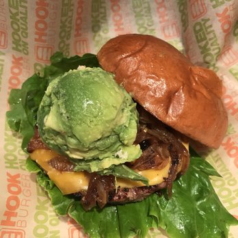 Hook Burger - Ice cream scoop size guacamole on the hook burger with caramelized onions Soft bun, Burger grilled to perfection! Delicious! - Burgers Near Me - Santa Clarita, California Hook Burger - Ice cream scoop size guacamole on the hook burger with caramelized onions Soft bun, Burger grilled to perfection! Delicious! - Burgers Near Me - Santa Clarita, California