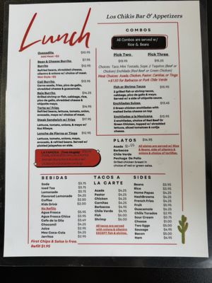 Menu photo 1 Los Chikis Lake Havasu City, AZ