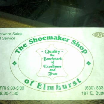 Shoemaker Shop of Elmhurst - Business card - Shoe Repair Near Me - Elmhurst, Illinois Shoemaker Shop of Elmhurst - Business card - Shoe Repair Near Me - Elmhurst, Illinois