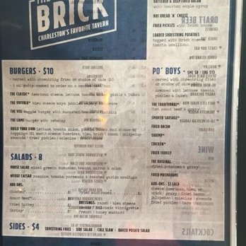 The Brick - Menu - American Near Me - Charleston, South Carolina