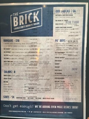 Menu photo 5 The Brick Charleston, SC