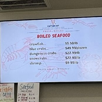 Captain Dat - Boiled seafood prices 04/25/2025 - Seafood Near Me - Harvey, Louisiana