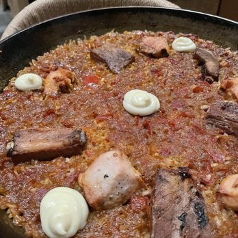 Suspiro - Chicken and pork rib paella - Spanish Near Me - San Jose, California Suspiro - Chicken and pork rib paella - Spanish Near Me - San Jose, California