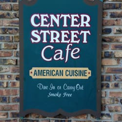 Center Street Cafe - Welcome Sign at the corner of W Center St & 4th Ave NW.