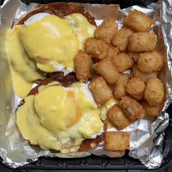 Lorenzo's Italian Cafe - Off menu item - Chorizo Eggs Benedict with tater tots. - Italian Near Me - Schenectady, New York Lorenzo's Italian Cafe - Off menu item - Chorizo Eggs Benedict with tater tots. - Italian Near Me - Schenectady, New York