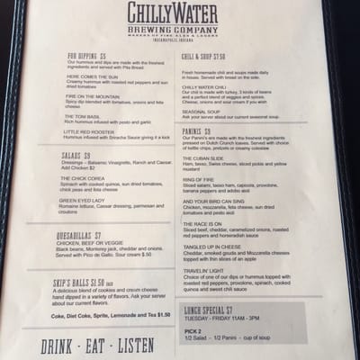 Menu photo 8 Chilly Water Brewing Company Indianapolis, IN Menu photo 8 Chilly Water Brewing Company Indianapolis, IN