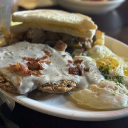 Lucky 13 - Chicken Fried Steak w/ over medium eggs
