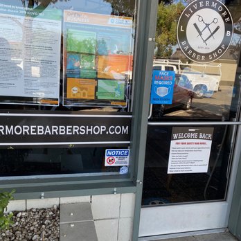 Livermore Barber Shop - Safety and COVID guidelines clearly marked on the windows/door - Barbers Near Me - Livermore, California