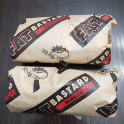 Fat Bastard Burrito - Burritos! Regular size. $10.95 each at the store, but was $13.70 BOGO on UberEats.