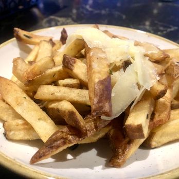 Overtime Sports Lounge - Truffle Parmesan Fries  On A Side Plate - Burgers Near Me - Niagara Falls, Ontario