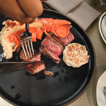 BLVD Steakhouse - Surf and Turf: Lobster tail and Waygu Medium Steak. - New American Near Me - Chicago, Illinois