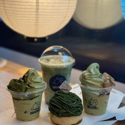 New Genmaicha series! so yumz, latte, parfait, cake New Genmaicha series! so yumz, latte, parfait, cake