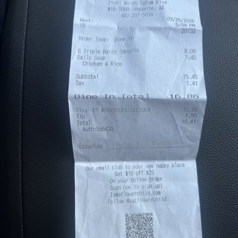 Flower Child - Triple berry sangria and daily soup.  9/25/26 Daily Soup Seasonal Sangria - Salad Near Me - Phoenix, Arizona