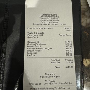 Di Roma Cucina - Family of four . Wow - Pizza Near Me - Torrance, California
