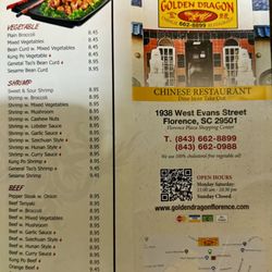 Golden Dragon Restaurant - Front and Back covers.