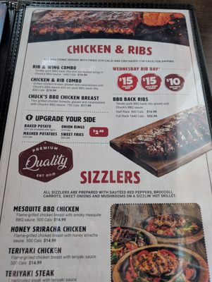 Menu photo 7 Chuck's Roadhouse Etobicoke, ON