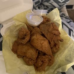 #1 Fish Market - Fried Catfish (extra crispy), Fried Shrimp (extra crispy), fries and dinner roll (dry) and Tartar sauce
