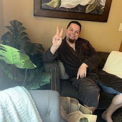 Alpine Spa At Icicle Village Resort - My husband hanging with me in the relaxation room