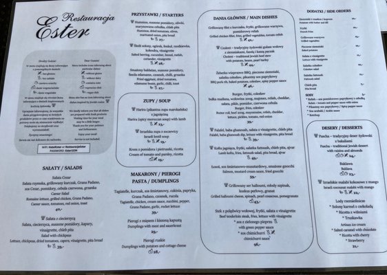Menu photo 1 Restauracja Ester Kraków, MA