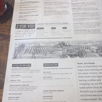First Watch - Back side of menu. - Breakfast & Brunch Near Me - North Miami Beach, Florida