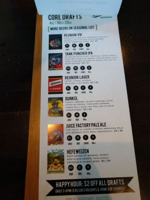Menu photo 4 Reunion Brewery Coralville, IA