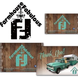 Creation Studios - Logo, business cards, thank you cards designed and printed for Farmhouse Fabulous located in Kyle, TX.