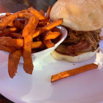 OHSO Distillery - PBJ burger with sweet potato fries - New American Near Me - Scottsdale, Arizona OHSO Distillery - PBJ burger with sweet potato fries - New American Near Me - Scottsdale, Arizona