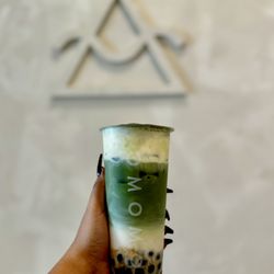 OMOMO Tea Shoppe - Matcha Cortado w/ Cheese Foam & Brown Sugar Boba