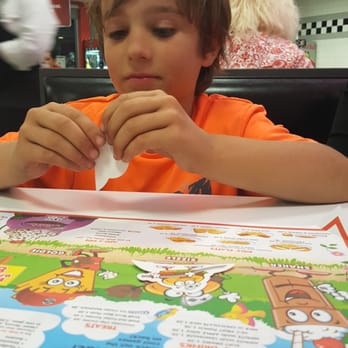 Steak ’n Shake - Little knuckle head playing with his free toy - Burgers Near Me - Ft. Worth, Texas