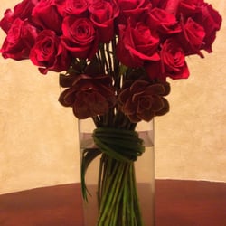 Green and Flowers Designs - 2 Docen of roses with succulents!