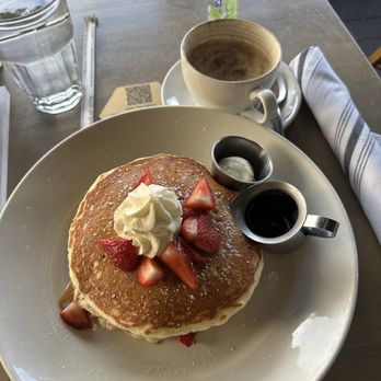 Great Maple - Strawberry pancakes and mocha - New American Near Me - Newport Beach, California Great Maple - Strawberry pancakes and mocha - New American Near Me - Newport Beach, California