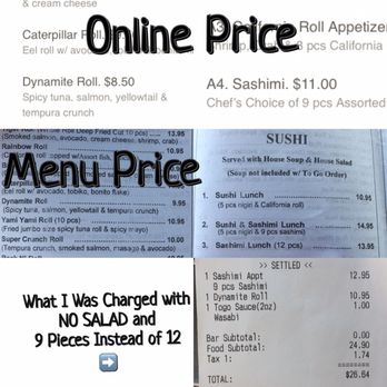 Sakura Sushi & Grill - All the price differences and when I tried to ask about my order I was simply told they raised their prices and laughed at. - Sushi Bars Near Me - Douglasville, Georgia