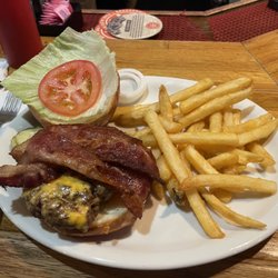 Alibi's Bar & Grill - Bacon cheeseburger with fries