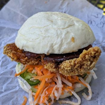 Urban Chops - Crunchy Chicken and Bacon on a Bao | Instagram: @telephonesmoothie - Vietnamese Near Me - Auburn, Washington Urban Chops - Crunchy Chicken and Bacon on a Bao | Instagram: @telephonesmoothie - Vietnamese Near Me - Auburn, Washington