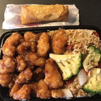 Xin Wong - General TSO chicken combo plate with roasted pork fried rice - Chinese Near Me - Minneapolis, Minnesota